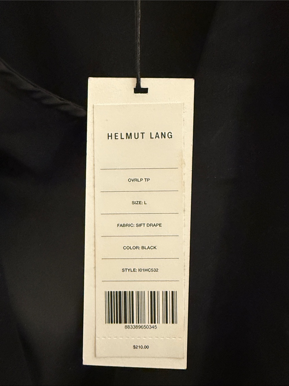 Helmut Lang Black Asymmetric Draped Sleeveless Top - NWT - Picture 2 of 4